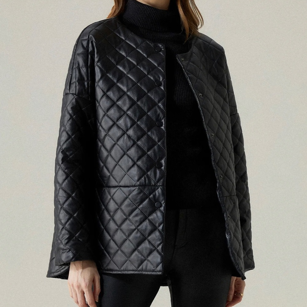 Simple crew neck long sleeve loosen jacket